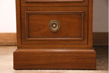 中古　DREXEL HERITAGE(ドレクセルヘリテイジ)　Triune(トライユン)　レザートップが格好いいマホガニー材製のデスク(両袖机、在宅ワーク、在宅用ワークデスク)(定価約75万円)(R-050588)