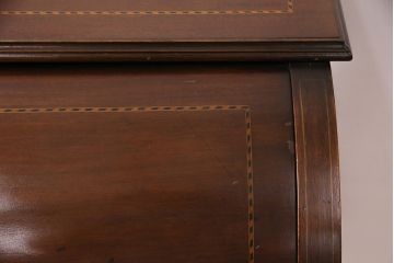 イギリスアンティーク　マホガニー材　象嵌入り　上品なデザインが魅力のライティングビューロー(簿記机、在宅ワーク、在宅用デスク)(R-050590)