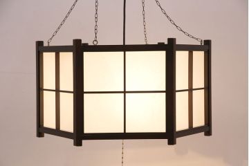 中古　松本民芸家具　希少!特注品の大型吊り下げ照明(天井照明、シェード、ペンダントライト)(R-050592)