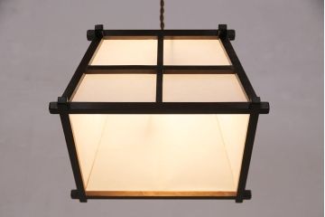 ヴィンテージ照明　松本民芸家具　和モダンの空間づくりに活躍する吊り下げ照明(天井照明、シェード、ペンダントライト、ビンテージ)(R-050594)