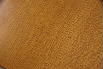 フランスアンティーク　オーク材　職人技が光る!パーケット細工が目を引くダイニングテーブル(ドローリーフテーブル、エクステンションテーブル)(R-050603)