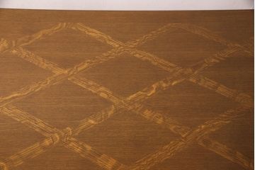 フランスアンティーク　オーク材　職人技が光る!パーケット細工が目を引くダイニングテーブル(ドローリーフテーブル、エクステンションテーブル)(R-050603)