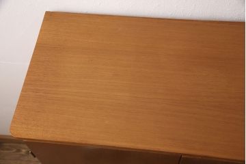北欧ヴィンテージ　チーク材　引き出しのパーケット模様がお洒落なキャビネット(収納棚、戸棚、引き出し、ビンテージ)(R-050605)