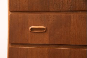 北欧ヴィンテージ　チーク材　引き出しのパーケット模様がお洒落なキャビネット(収納棚、戸棚、引き出し、ビンテージ)(R-050605)