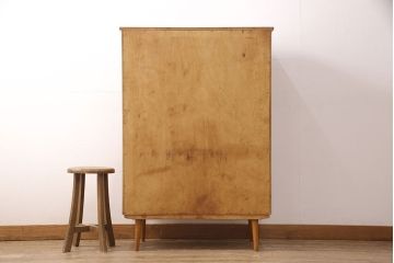 北欧ヴィンテージ　チーク材　引き出しのパーケット模様がお洒落なキャビネット(収納棚、戸棚、引き出し、ビンテージ)(R-050605)