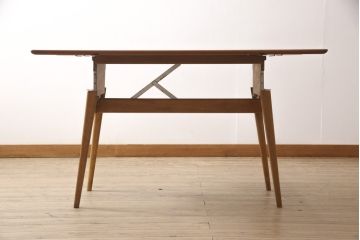 イギリスヴィンテージ　チーク材　オーク材　4way 使い方いろいろ!フレキシブルに活躍するエレベーターテーブル(エクステンションテーブル、センターテーブル、ダイニングテーブル、ビンテージ)(R-050606)