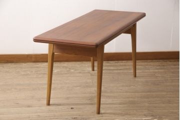 イギリスヴィンテージ　チーク材　オーク材　4way 使い方いろいろ!フレキシブルに活躍するエレベーターテーブル(エクステンションテーブル、センターテーブル、ダイニングテーブル、ビンテージ)(R-050606)
