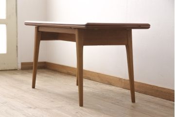 イギリスヴィンテージ　チーク材　オーク材　4way 使い方いろいろ!フレキシブルに活躍するエレベーターテーブル(エクステンションテーブル、センターテーブル、ダイニングテーブル、ビンテージ)(R-050606)