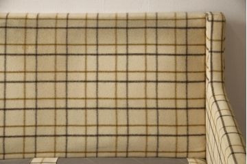 北欧ヴィンテージ　デンマーク家具　FRITZ HANSEN(フリッツハンセン)　チェック柄が可愛い、ほっこりした空間づくりにおすすめの3人掛けソファ(三人掛け、ビンテージ)(R-050607)