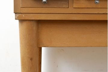 【簡易リペア限定品】和製ヴィンテージ　昭和レトロ　KIHARA　ナチュラルスタイルの収納におすすめのナラ材製ネームプレート付きカードケース(引き出し、チェスト、ビンテージ、図書館、図書室)(R-050611)