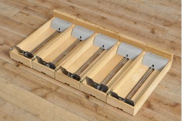 【簡易リペア限定品】レトロ家具　昭和レトロ　KIHARA　小物収納にうってつけのナラ材製ネームプレート付きカードケース(引き出し、チェスト、図書館、図書室)(R-050615)