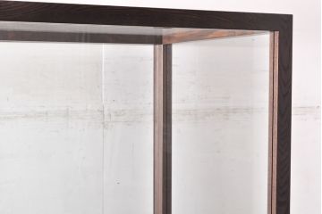 中古　美品　国産　栗材　片開き戸　手造りの木製ガラスケース(Gケース、ショーケース、店舗什器、飾り棚、陳列棚)(R-050616)