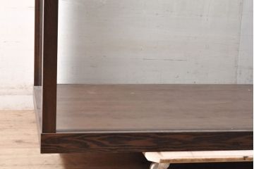 中古　美品　国産　栗材　片開き戸　手造りの木製ガラスケース(Gケース、ショーケース、店舗什器、飾り棚、陳列棚)(R-050616)