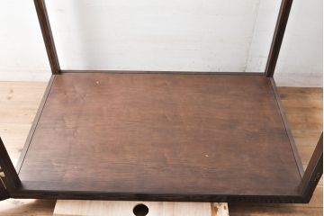 中古　美品　国産　栗材　片開き戸　手造りの木製ガラスケース(Gケース、ショーケース、店舗什器、飾り棚、陳列棚)(R-050616)