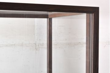中古　美品　国産　栗材　片開き戸　手造りの木製ガラスケース(Gケース、ショーケース、店舗什器、飾り棚、陳列棚)(R-050616)