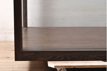 中古　美品　国産　栗材　片開き戸　手造りの木製ガラスケース(Gケース、ショーケース、店舗什器、飾り棚、陳列棚)(R-050616)