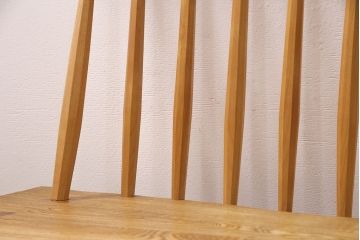 中古　手造り家具　頑固おやじ製　総栗無垢材　芸術品のような存在感のあるコノイドベンチ風木製ベンチ(長椅子、板座チェア)(R-050617)