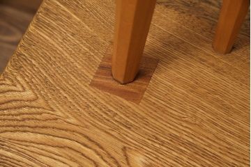 中古　手造り家具　頑固おやじ製　総栗無垢材　芸術品のような存在感のあるコノイドベンチ風木製ベンチ(長椅子、板座チェア)(R-050617)
