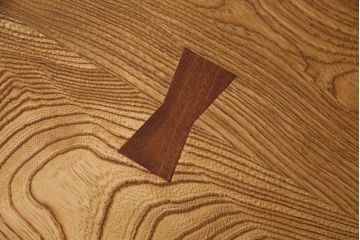 中古　手造り家具　頑固おやじ製　総栗無垢材　芸術品のような存在感のあるコノイドベンチ風木製ベンチ(長椅子、板座チェア)(R-050617)