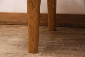 中古　手造り家具　頑固おやじ製　総栗無垢材　芸術品のような存在感のあるコノイドベンチ風木製ベンチ(長椅子、板座チェア)(R-050617)