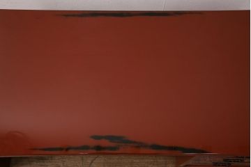 中古　美品　高級品　曙塗り(あけぼのぬり)　漆の朱赤が和の趣を高める文机(座机、片袖机)(定価約35万円)(R-050621)