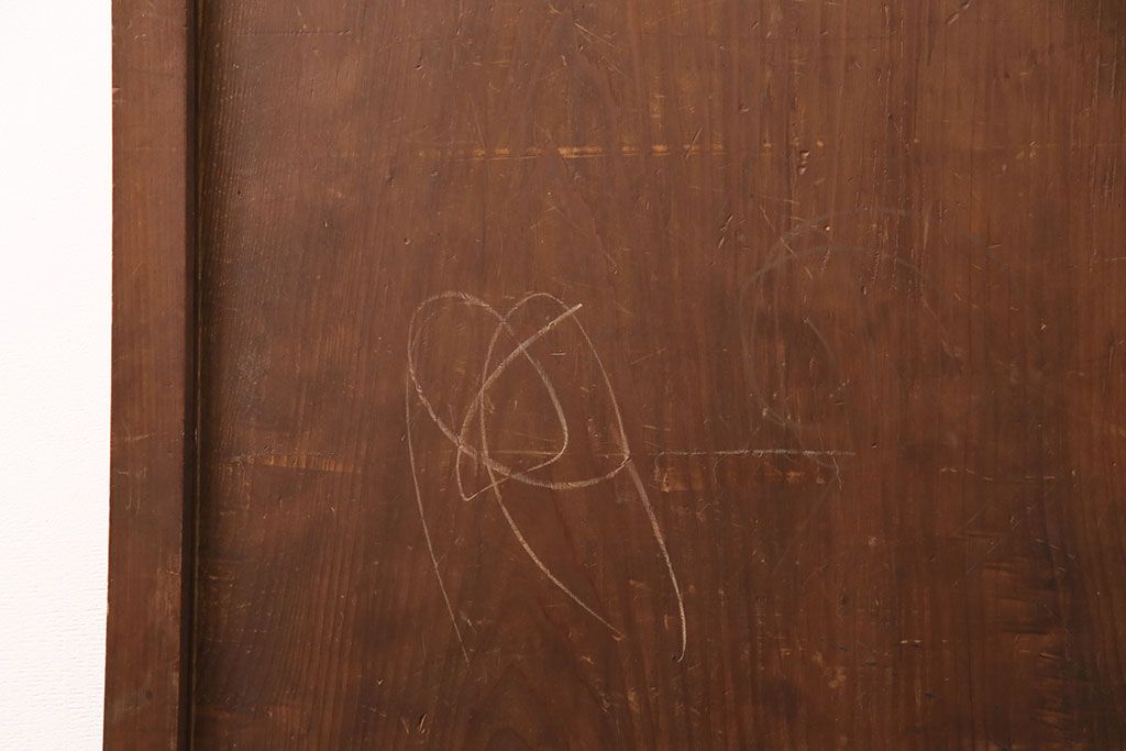 アンティーク建具　明治大正期　一枚板　木の風合いが魅力のシンプルなデザインの板戸2枚セット(建具、引き戸)(R-050622)