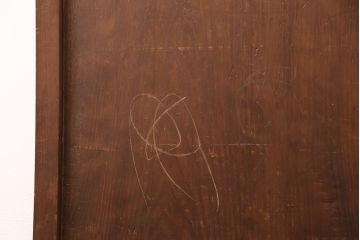 アンティーク建具　明治大正期　一枚板　木の風合いが魅力のシンプルなデザインの板戸2枚セット(建具、引き戸)(R-050622)