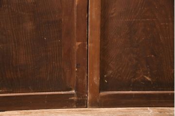 アンティーク建具　明治大正期　一枚板　木の風合いが魅力のシンプルなデザインの板戸2枚セット(建具、引き戸)(R-050622)