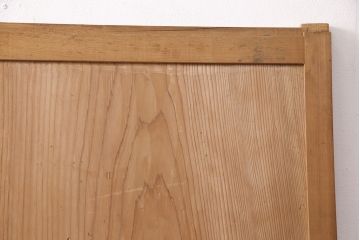 アンティーク建具　明治大正期　一枚板　木の風合いが魅力のシンプルなデザインの板戸2枚セット(建具、引き戸)(R-050622)