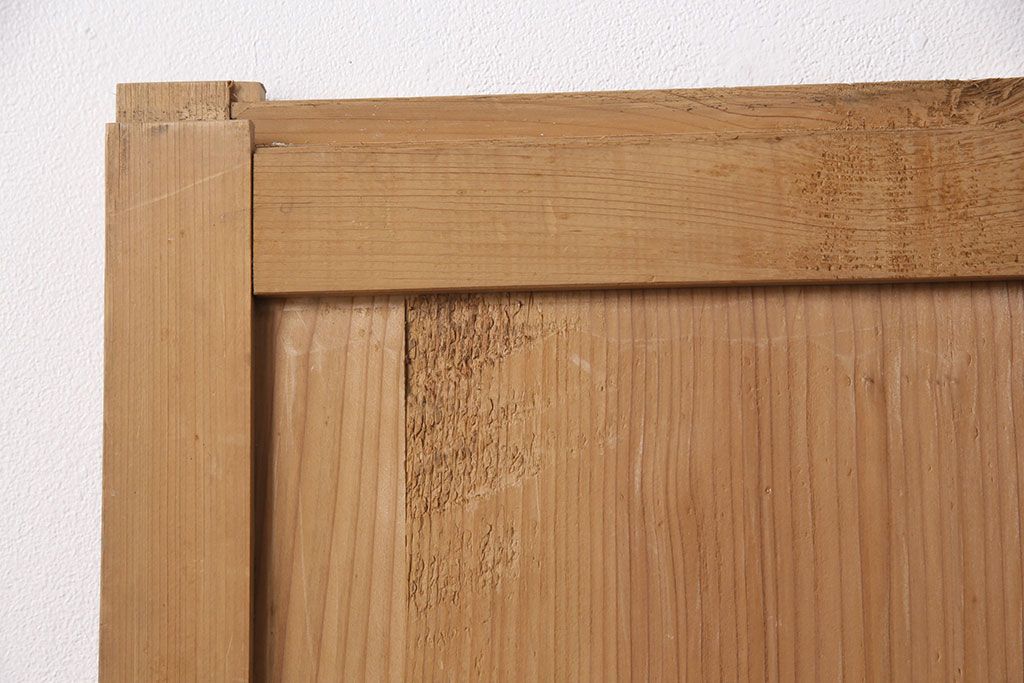 アンティーク建具　明治大正期　一枚板　木の風合いが魅力のシンプルなデザインの板戸2枚セット(建具、引き戸)(R-050622)