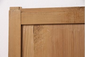 アンティーク建具　明治大正期　一枚板　木の風合いが魅力のシンプルなデザインの板戸2枚セット(建具、引き戸)(R-050622)