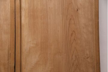 アンティーク建具　明治大正期　一枚板　木の風合いが魅力のシンプルなデザインの板戸2枚セット(建具、引き戸)(R-050622)