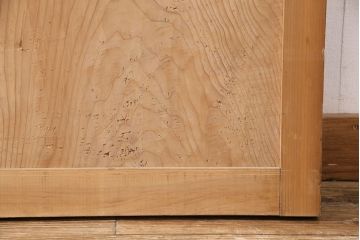 アンティーク建具　明治大正期　一枚板　木の風合いが魅力のシンプルなデザインの板戸2枚セット(建具、引き戸)(R-050622)