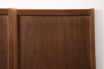 アンティーク建具　明治大正期　一枚板　木の風合いが魅力のシンプルなデザインの板戸2枚セット(建具、引き戸)(R-050622)