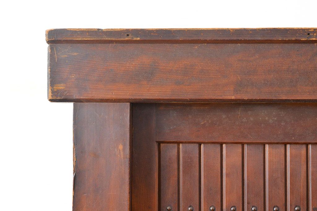 和製アンティーク　ケヤキ材・前面ヒノキ材　和の情緒たっぷりの空間づくりが叶う四尺水屋箪笥(重ね箪笥、食器棚、収納棚、キャビネット)(R-050644)