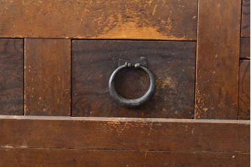 和製アンティーク　ケヤキ材・前面ヒノキ材　和の情緒たっぷりの空間づくりが叶う四尺水屋箪笥(重ね箪笥、食器棚、収納棚、キャビネット)(R-050644)