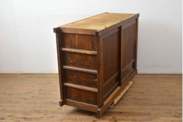 和製アンティーク　ケヤキ材・前面ヒノキ材　和の情緒漂う空間づくりが叶う四尺水屋箪笥サイドボード(食器棚、収納棚、キャビネット)(R-050646)