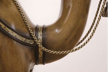 中古　極美品　MAITLAND SMITH(メートランドスミス)　ロンドンエクスプローラーズコレクション　ガラス天板付き　ラクダバーテーブル(定価約66万円)(コンソールテーブル、飾り台、サイドテーブル)(R-050652)
