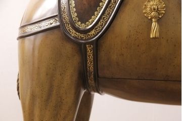 中古　極美品　MAITLAND SMITH(メートランドスミス)　ロンドンエクスプローラーズコレクション　ガラス天板付き　ラクダバーテーブル(定価約66万円)(コンソールテーブル、飾り台、サイドテーブル)(R-050652)
