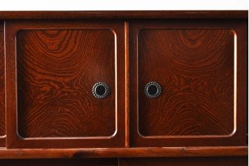 中古　極美品　国産　手造り　工芸家具　漆塗りの艶が上品さを漂わせる茶箪笥(飾り棚、収納棚、戸棚)(定価約59万円)(R-050657)