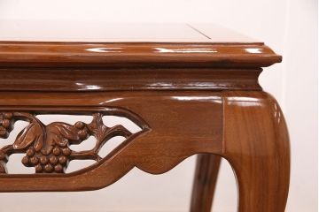 中古　極美品　三越百貨店取扱い品　高級カリン材を使用した気品ある佇まいのセンターテーブル(ローテーブル、リビングテーブル、花梨材)(定価約19万円)(R-050658)