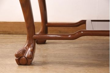 中古　極美品　三越百貨店取扱い品　高級カリン材を使用した気品ある佇まいのセンターテーブル(ローテーブル、リビングテーブル、花梨材)(定価約19万円)(R-050658)