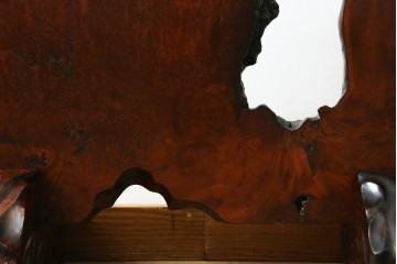 中古　花梨(カリン)材鳥眼杢　空間のアクセントになる迫力のある衝立　定価約38万円　(R-050661)