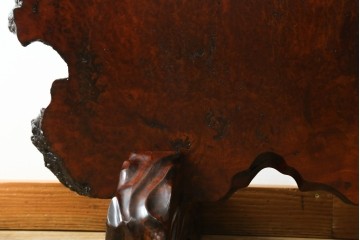 中古　花梨(カリン)材鳥眼杢　空間のアクセントになる迫力のある衝立　定価約38万円　(R-050661)