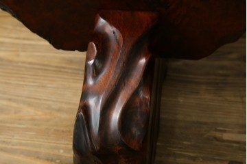 中古　花梨(カリン)材鳥眼杢　空間のアクセントになる迫力のある衝立　定価約38万円　(R-050661)