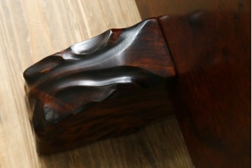 中古　花梨(カリン)材鳥眼杢　空間のアクセントになる迫力のある衝立　定価約38万円　(R-050661)