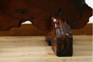 中古　花梨(カリン)材鳥眼杢　空間のアクセントになる迫力のある衝立　定価約38万円　(R-050661)