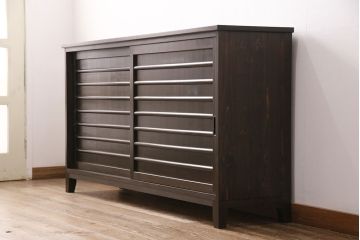 当店オリジナル　古建具リメイク　明治大正期の古い建具を使った和モダン空間におすすめのサイドボード(収納棚、戸棚、キャビネット)(R-050667)