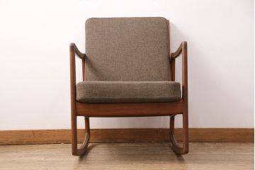 ヴィンテージ家具　北欧　デンマーク　FRANCE&SON(フランス&サン)　ole wanscher(オーレ・ヴァンシャー)　希少なロッキングチェア(アームチェア、アームソファ、ビンテージ)(R-050669)