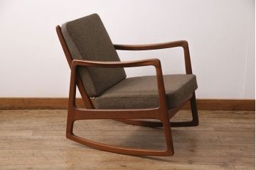 ヴィンテージ家具　北欧　デンマーク　FRANCE&SON(フランス&サン)　ole wanscher(オーレ・ヴァンシャー)　希少なロッキングチェア(アームチェア、アームソファ、ビンテージ)(R-050669)